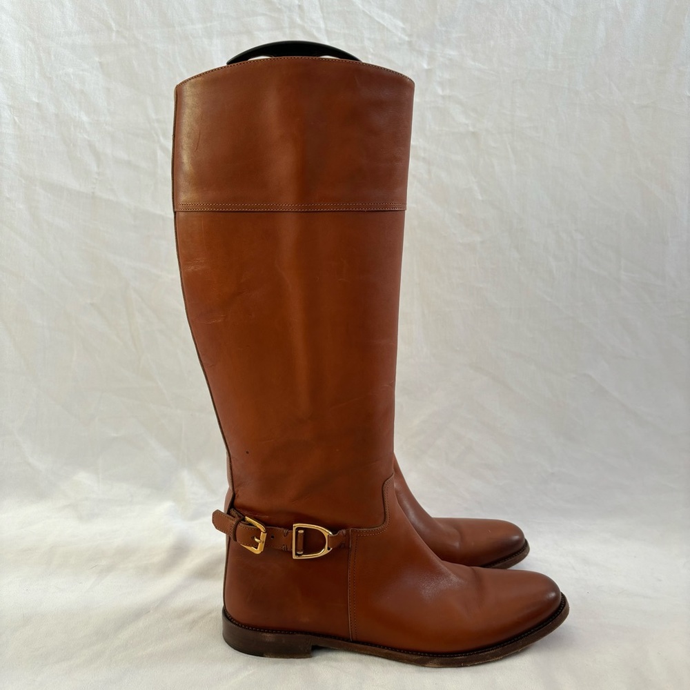 Ralph Lauren Leather Knee-High Riding Boots